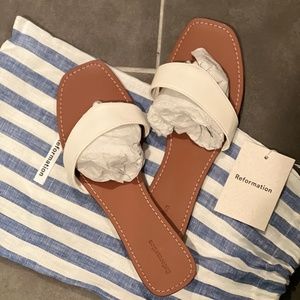 Reformation Asymmetrical Sandals, 9.5, never worn